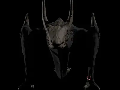 Skull Crawler Concept Monster from King Kong Dinosaur Low-poly 3D model