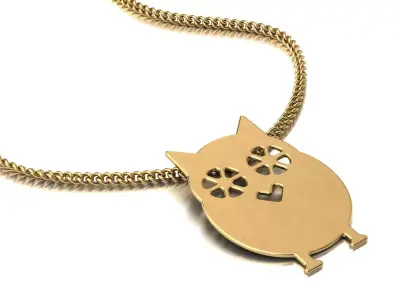 minimalist animal owl pendant Free 3D print model