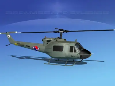 Bell UH-1B Iroquois S Korean Army 3D model