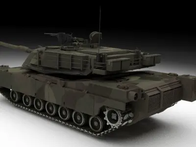 Abrams Tank Low-poly 3D model