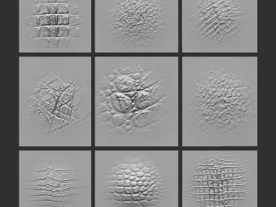 40 Animal Skin Alpha and Brush Low-poly 3D model