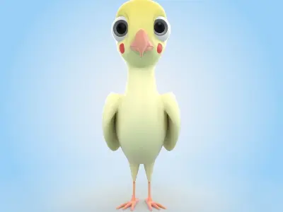Cockatiel Bird 3D model