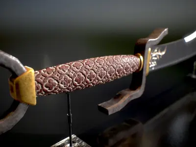 HIE Game Ready Broad sword N1 Low-poly 3D model