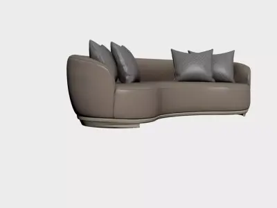 Curved Sofa Model  Modern Luxury Upholstered Sofa for Interior Free 3D model