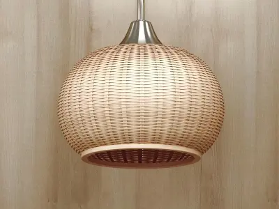 Rattan wall lighting Free 3D model