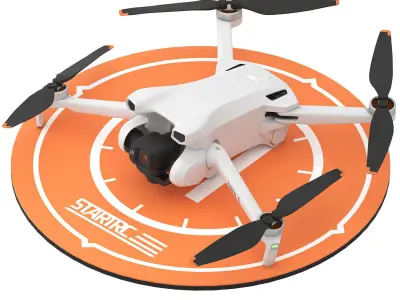 drone dji mini with landing pad 3D model