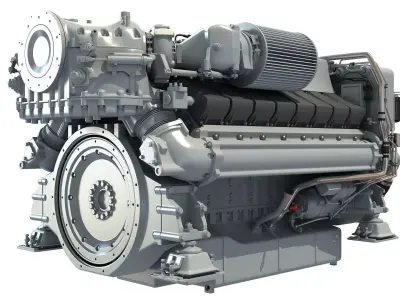 MTU Diesel Marine Engine 3D model