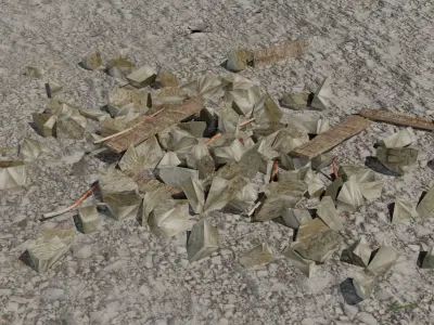 Rock debris Low-poly 3D model
