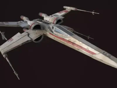 X Wing - game ready-  detailed X-wing Low-poly 3D model