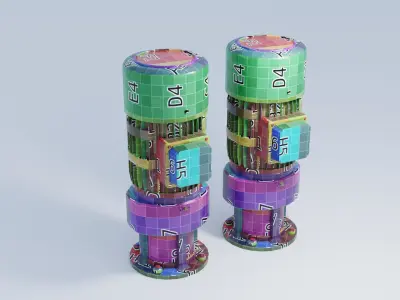 Industrial Motor 4K and 2K Low-poly 3D model