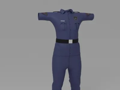 Police Uniform Low-poly 3D model
