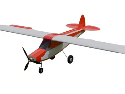 Rigged RC Plane with Remote Controller 3D Model Low-poly 3D model