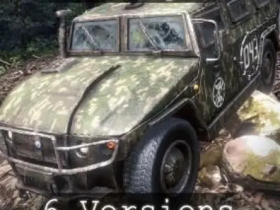 Functional - GAZ Tiger  Combat Vehicle  6 Versions Low-poly 3D model