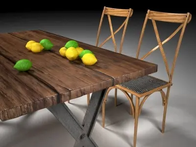 Furniture vintage 2 Free low-poly 3D model