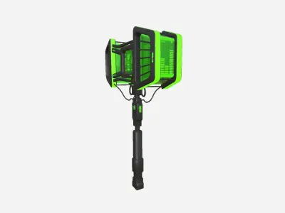 SciFi War Hammer A03 Black Green - Sci Fi Weapon Design Low-poly 3D model