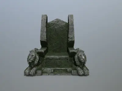 Lion Throne Low-poly 3D model