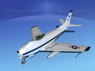 North American F-86 Sabre Jet NASA 3D model