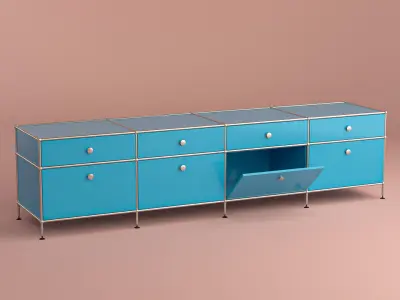 Low-poly Modular Modern Cabinet Free low-poly 3D model