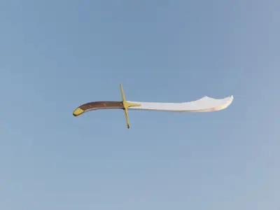 Arabian Scimitar Sword Low-poly 3D model
