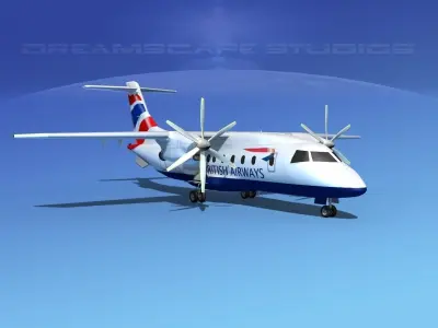 Dornier 328-130 British Airways 3D model