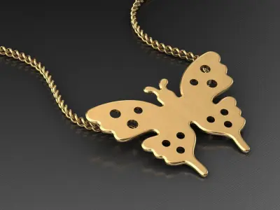 minimalist animal butterfly pendant Free 3D print model