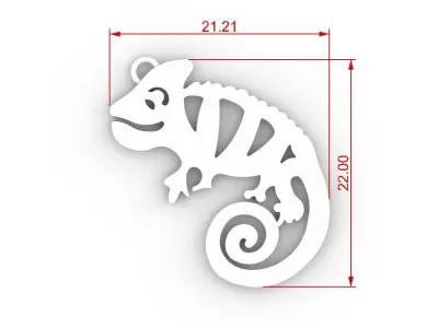 Adorable Chameleon Necklace 3D print model
