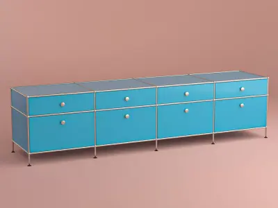 Low-poly Modular Modern Cabinet Free low-poly 3D model