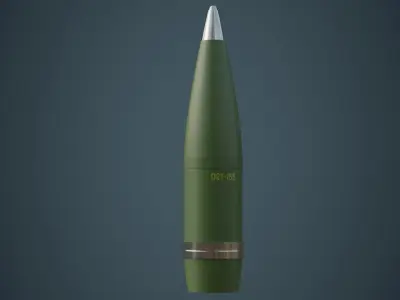 Artillery Projectile 1A Low-poly 3D model