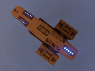 Sci-fi desert speeder Low-poly 3D model