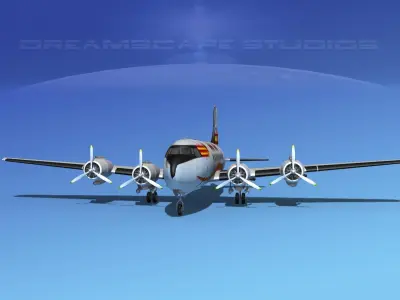 Douglas DC-4 Seaboard and Western 3D model