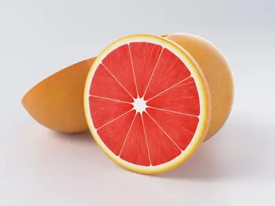Cartoon Grapefruit 3D model