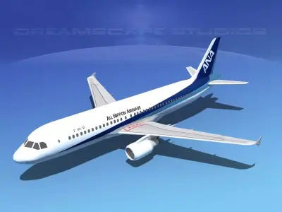 Airbus A320LP  All Nippon Airways Low-poly 3D model