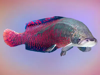 Fish Arapaima Gigas Low-poly 3D model