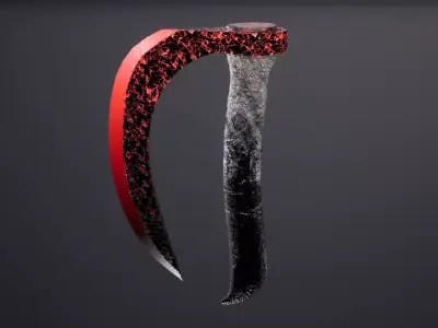 Molten Axe weapon Low-poly 3D model