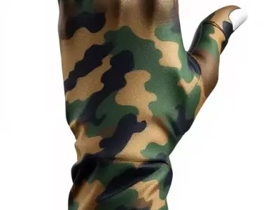 Camouflage Glove Hand Model Pack Low-poly 3D model