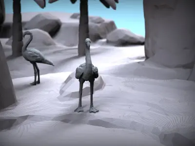 Flamingo Low poly 3D print model