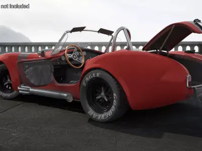 Racing Cobra Shelby 1965 Red Rigged 3D model