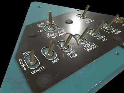 Mi-8MT Mi-17MT Left Triangular Panels Board English Low-poly 3D model