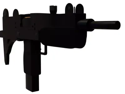 Uzi Sub-Machine Gun With Attachments Low-poly 3D model