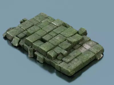 Ancient stone platform Low-poly 3D model