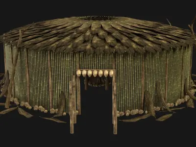 JUNGLE SWAMP SHAMAN HUT HOUSE TENT SHELTER AAA COLLECTION Low-poly 3D model