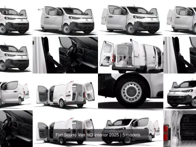 Fiat Scudo Van HQ Interior 2025 3D Model Collection