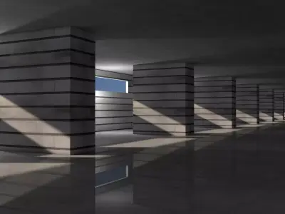 Empty Concrete Tunnel Low-poly 3D model