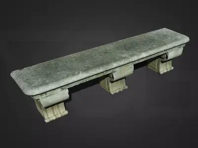 Stone Bench Imperial Palace Low-poly 3D model