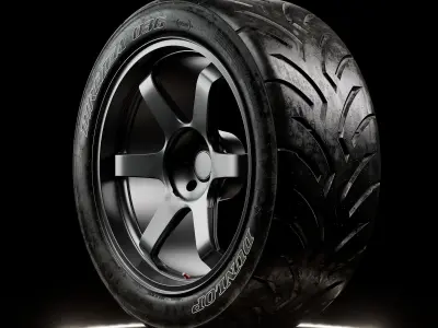 Dunlop Direzza DZ03G New and Dirty Real World Details 3D model