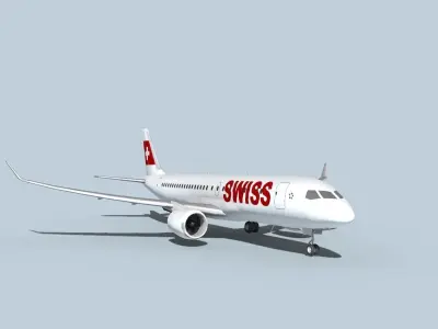 Bombardier CS100 Swissair 3D model
