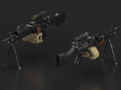 WEAPONS PACK  model and PBR textures Low-poly 3D model