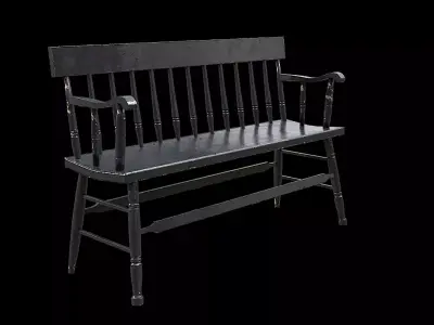 Bench8 victorian dining chair Low-poly 3D model