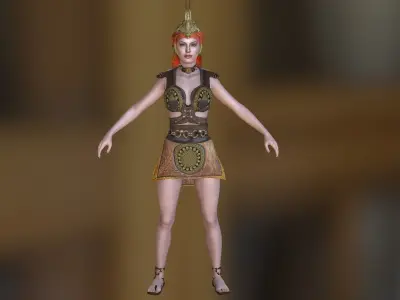 Angelina Jolie as Athena Low-poly 3D model