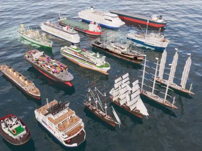 Yacht boat cruise collecttion 4 3D model